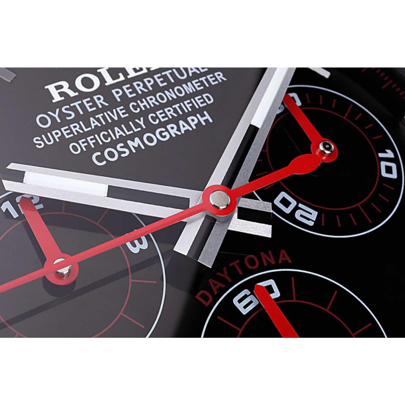 RepTime Watches Rolex Daytona Cosmograph Wall Clock Black-Red 621908