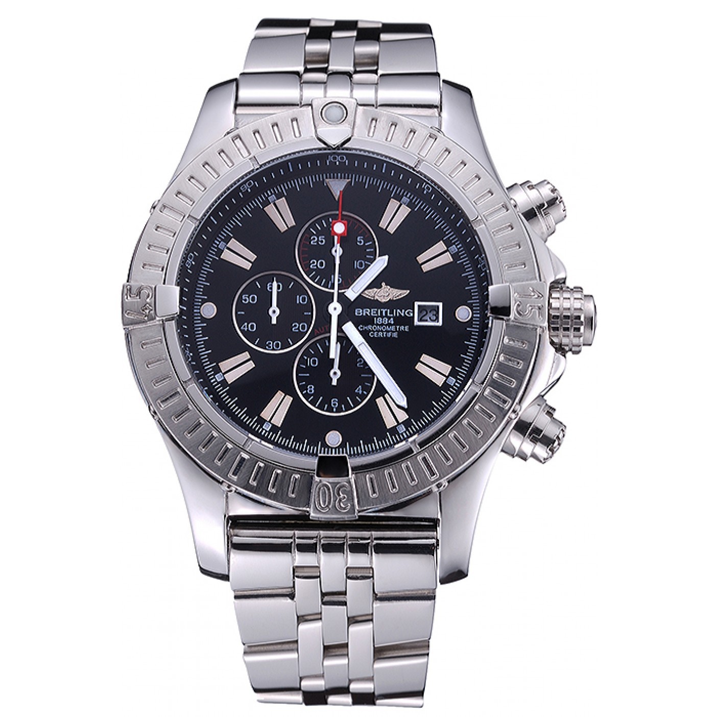 Breitling Chronomat Evolution Black Dial Stainless Steel Bracelet 622515