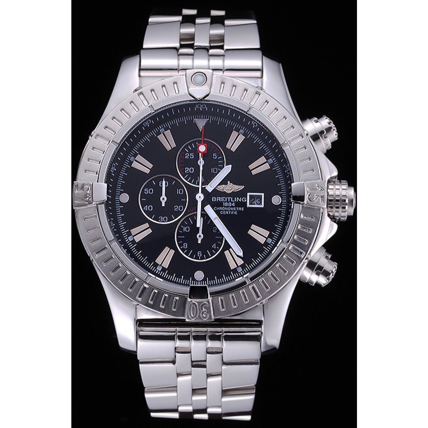 Breitling Chronomat Evolution Black Dial Stainless Steel Bracelet 622515