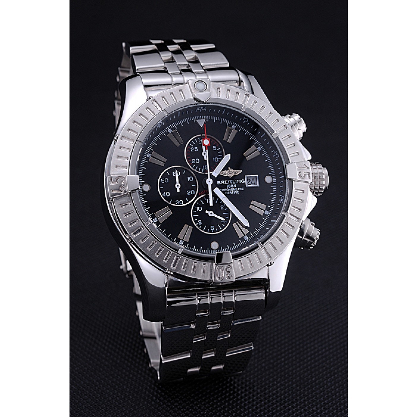 Breitling Chronomat Evolution Black Dial Stainless Steel Bracelet 622515