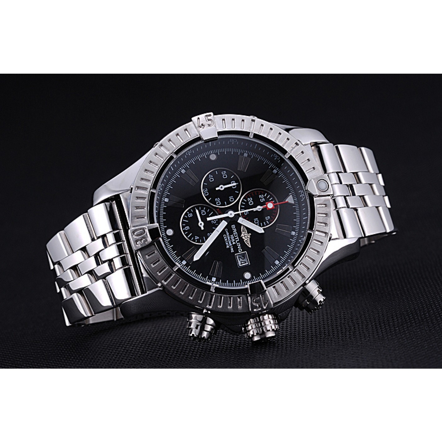 Breitling Chronomat Evolution Black Dial Stainless Steel Bracelet 622515