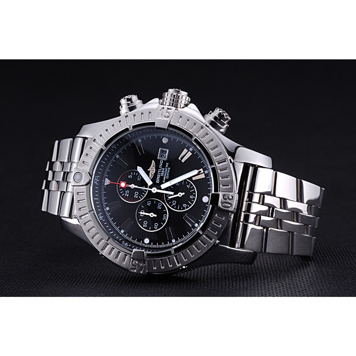 Breitling Chronomat Evolution Black Dial Stainless Steel Bracelet 622515