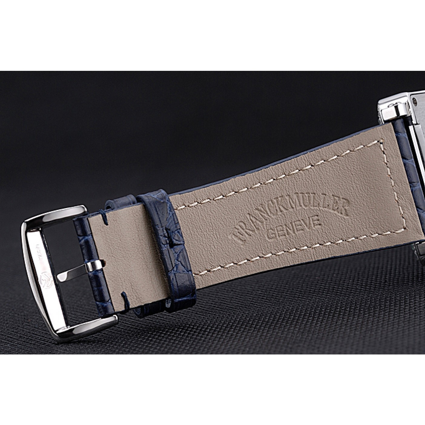 Franck Muller Master Square Color Dreams Diamonds Dial Diamonds Case Blue Leather Strap 622359