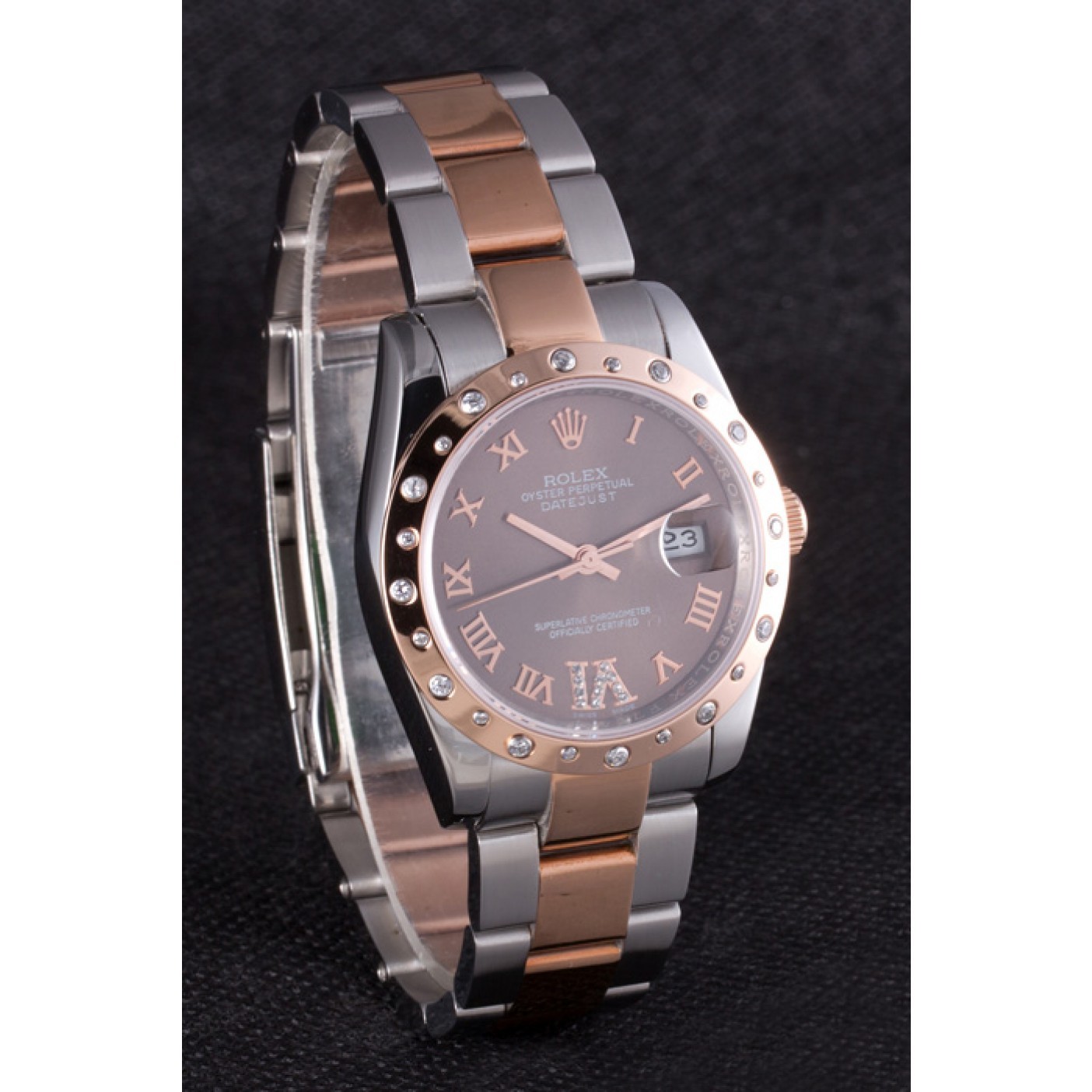 RepTime Watches Rolex Datejust Diamond Bezel Brown Dial 7465