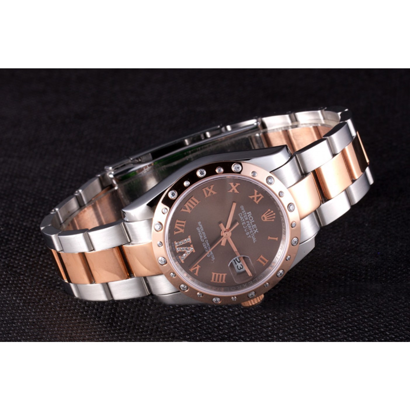 RepTime Watches Rolex Datejust Diamond Bezel Brown Dial 7465