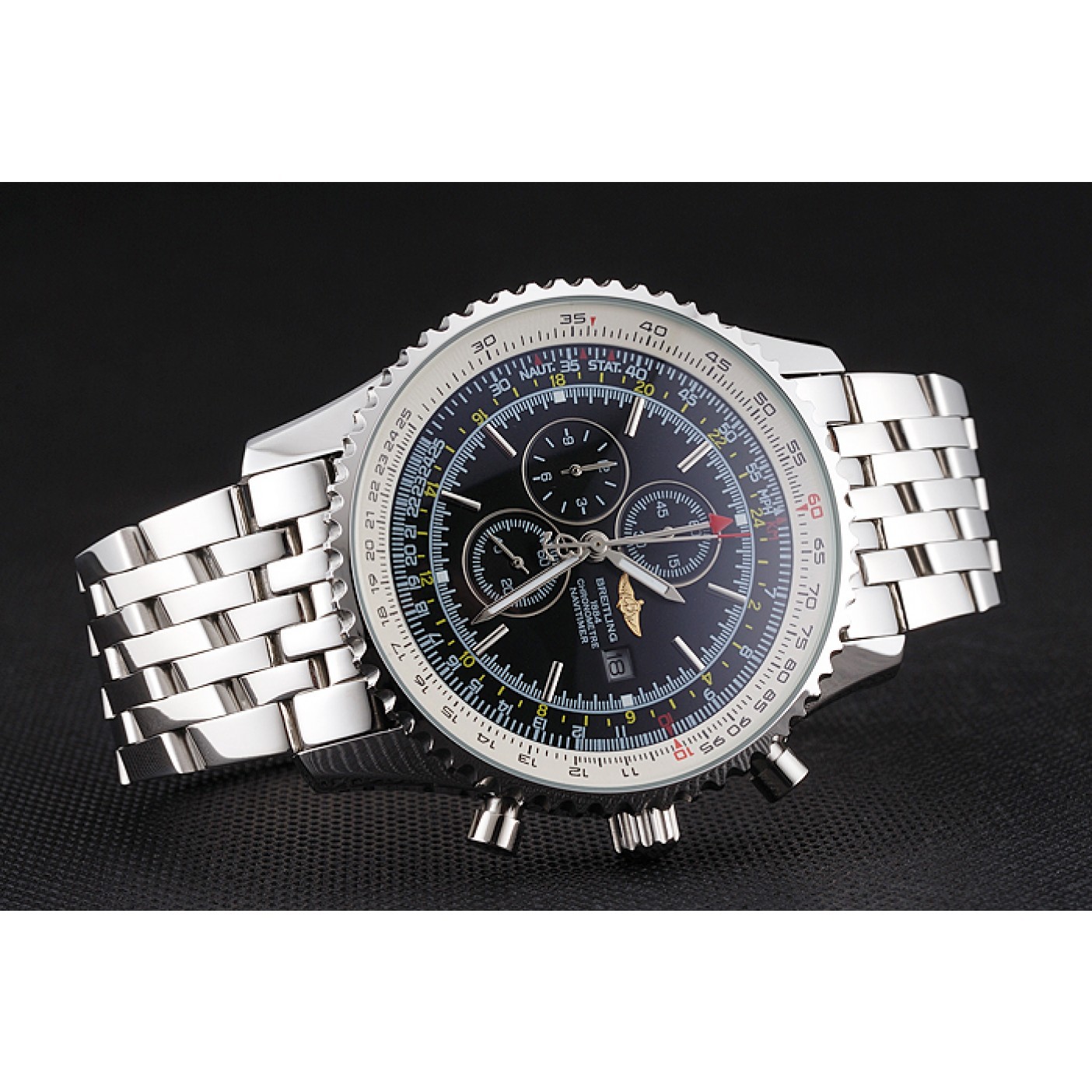 Breitling Navitimer World Black Dial Stainless Steel Bracelet 622512