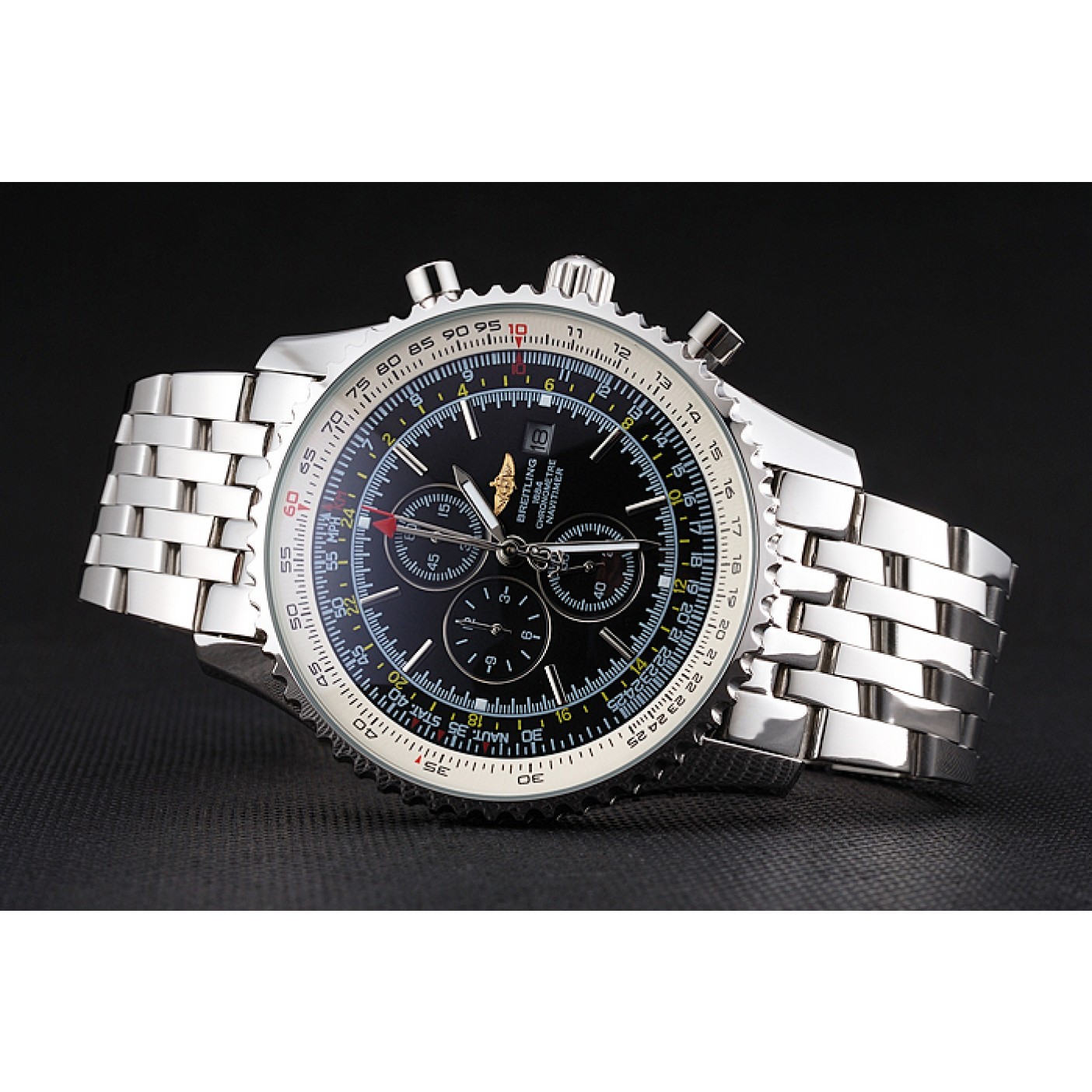 Breitling Navitimer World Black Dial Stainless Steel Bracelet 622512