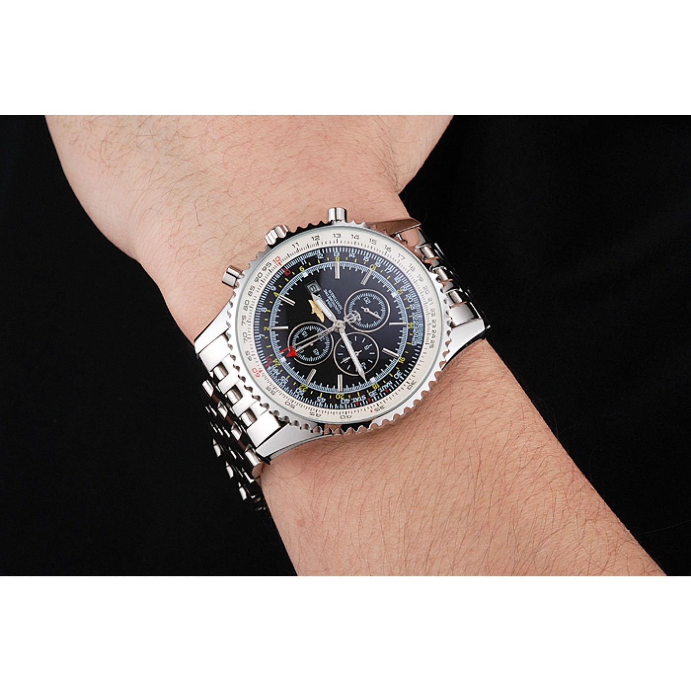 Breitling Navitimer World Black Dial Stainless Steel Bracelet 622512