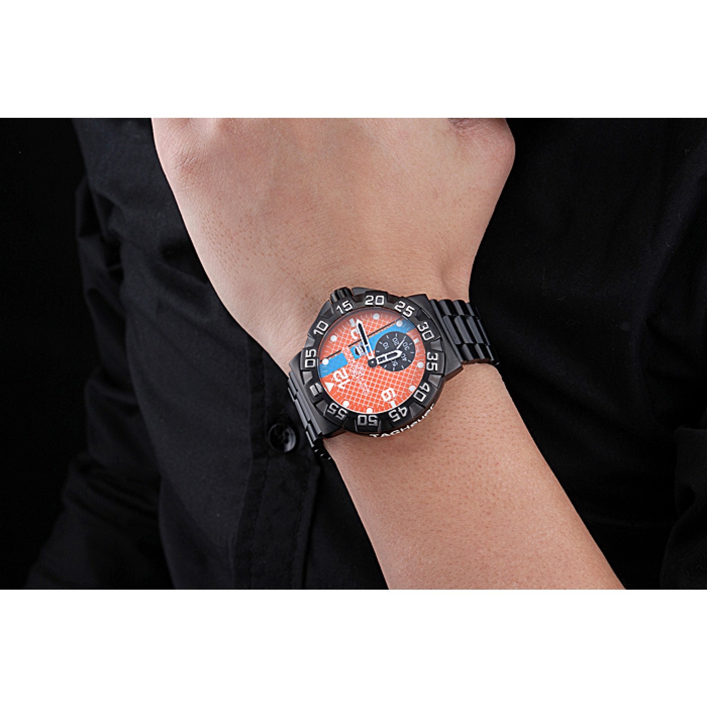 Tag Heuer Formula One Special Gulf Edition Orange And Blue Dial Ion Plated Steinless Steel Bracelet 622291