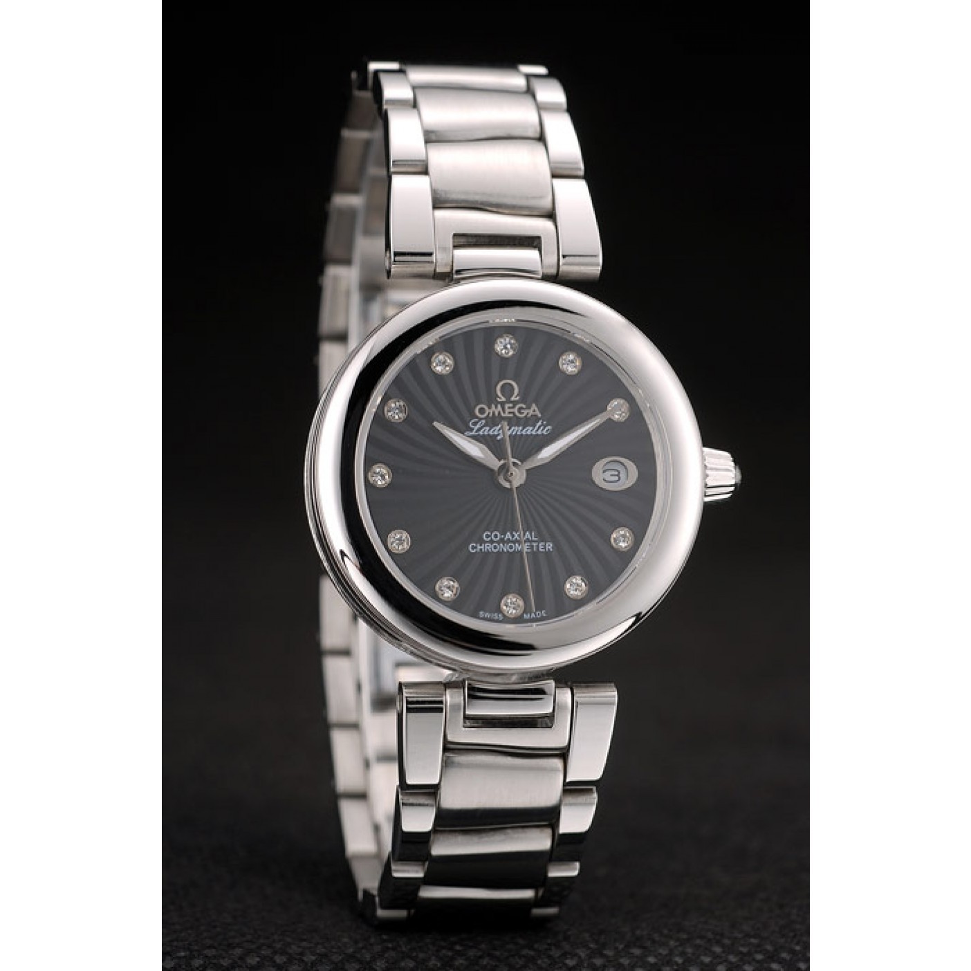 Omega DeVille Ladymatic Stainless Steel Strap Black Dial