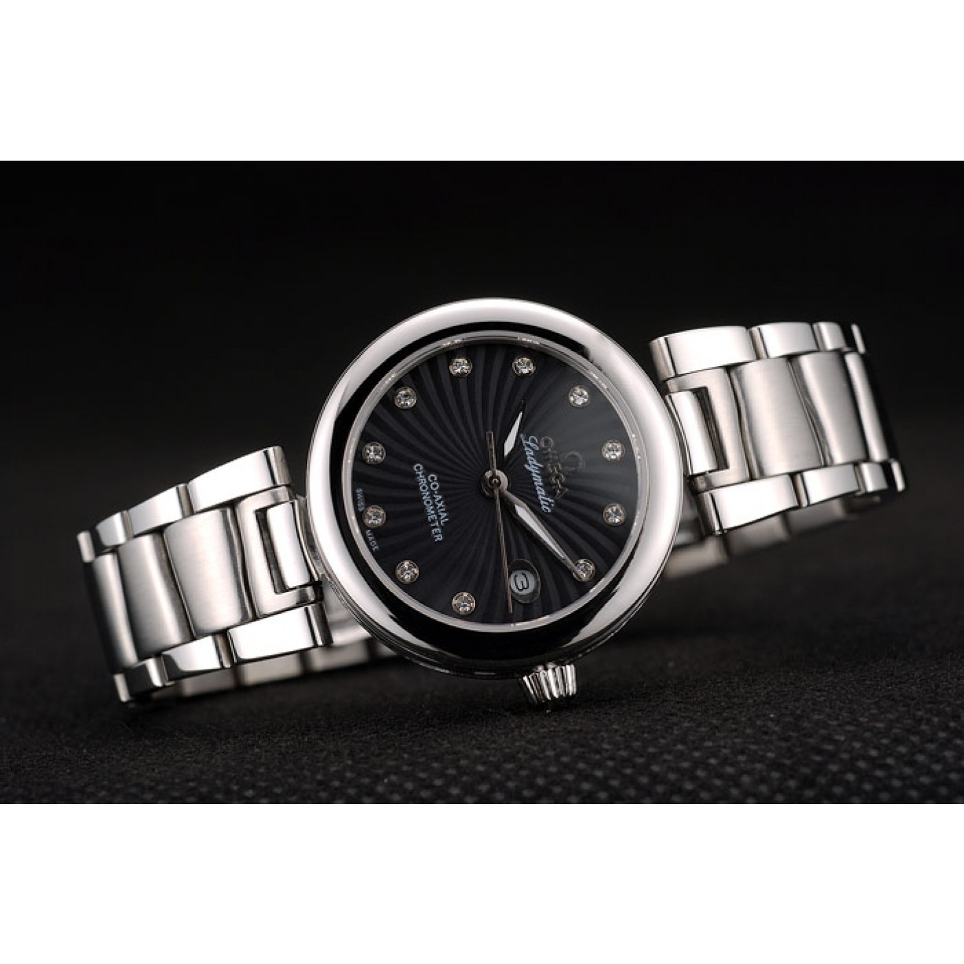 Omega DeVille Ladymatic Stainless Steel Strap Black Dial