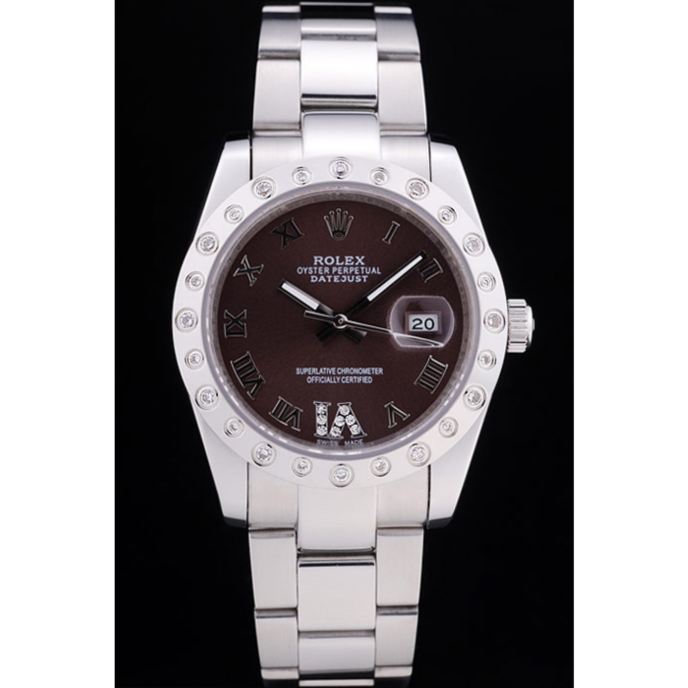 RepTime Watches Rolex Datejust Diamond Bezel Brown Dial 7466