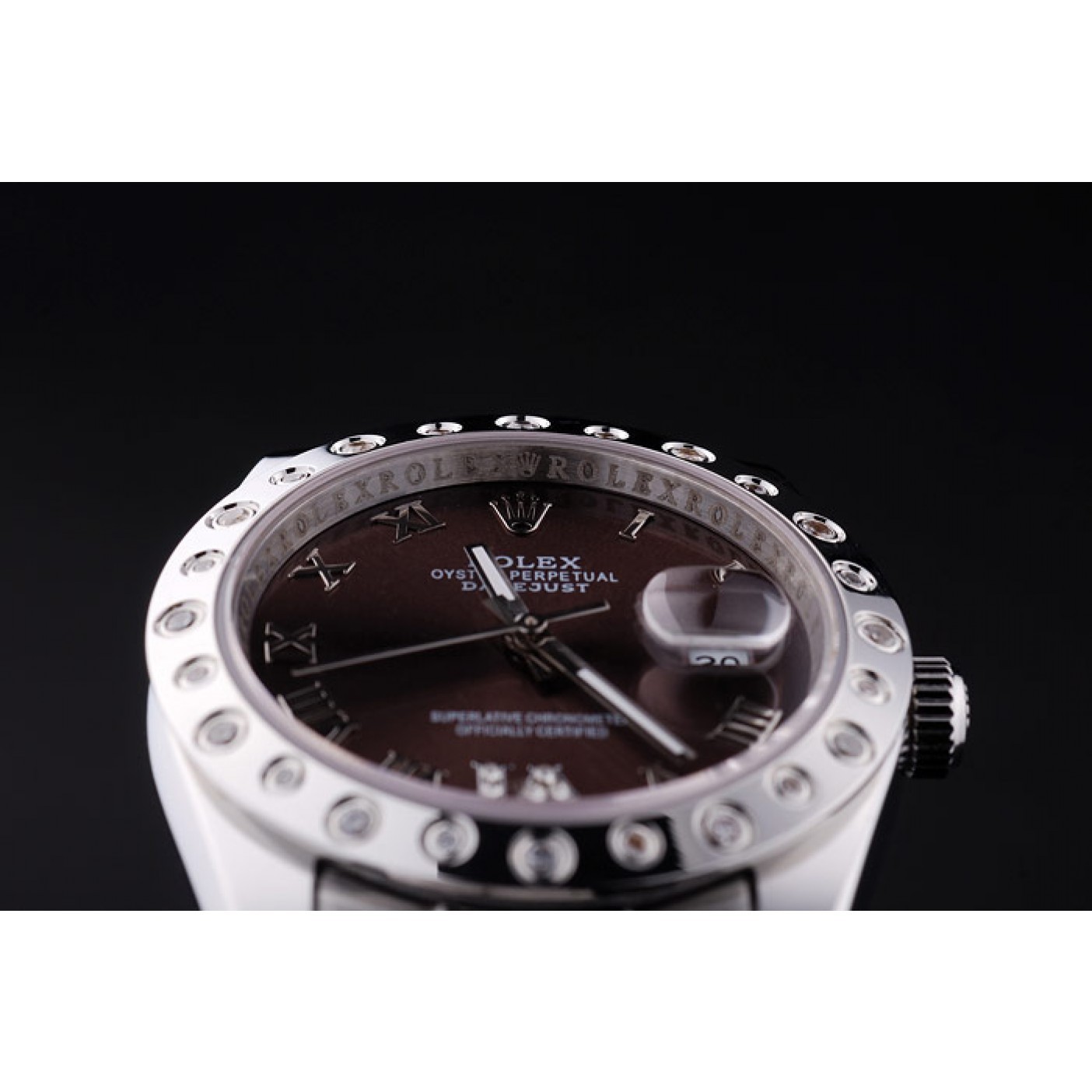 RepTime Watches Rolex Datejust Diamond Bezel Brown Dial 7466