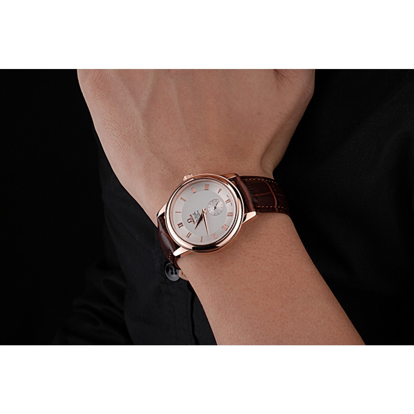 Omega DeVille Prestige Small Seconds White Dial Gold Case Brown Leather Bracelet 622603