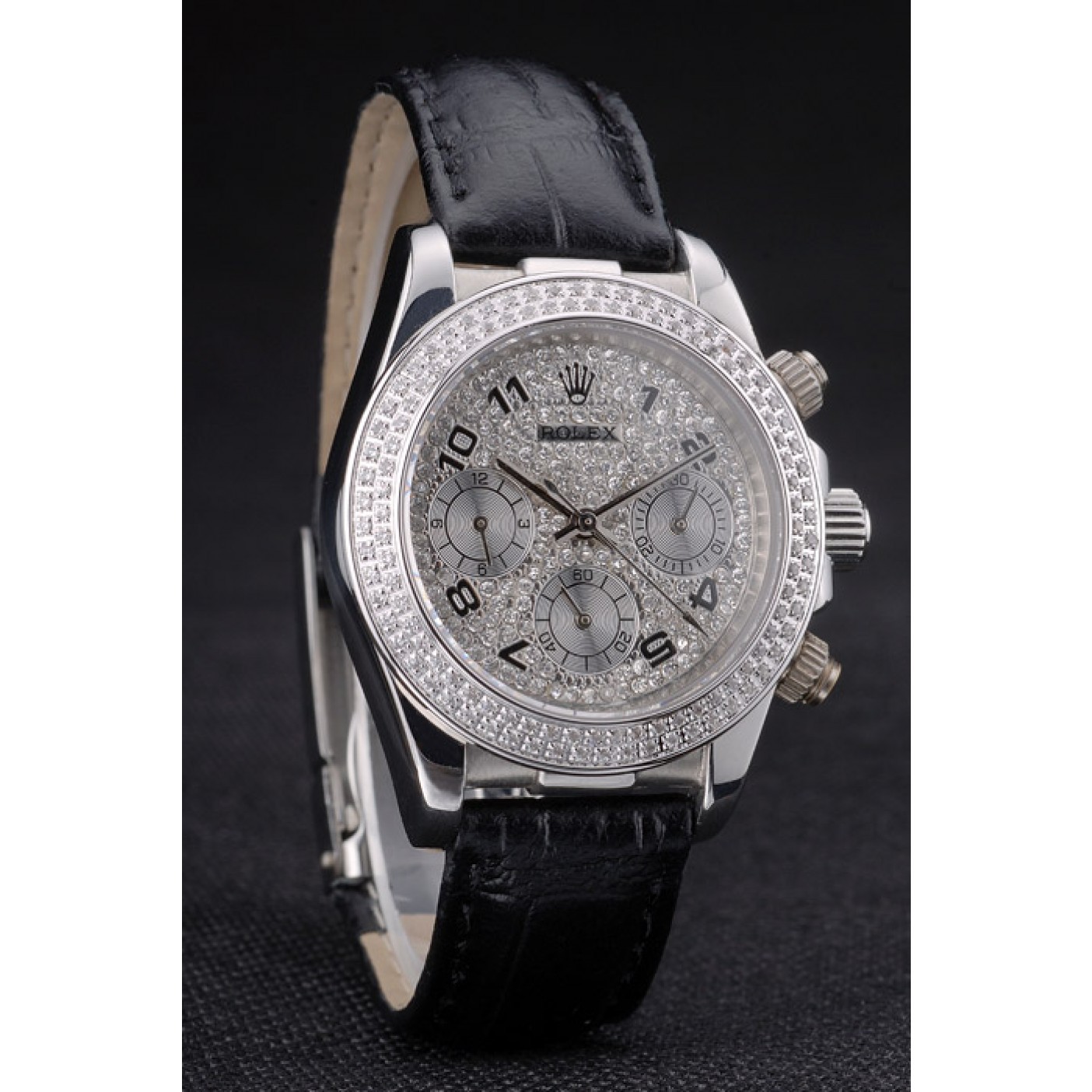 RepTime Watches Rolex Daytona Lady Stainless Steel Case Crystal Studded Bezel Crystal Studded Dial