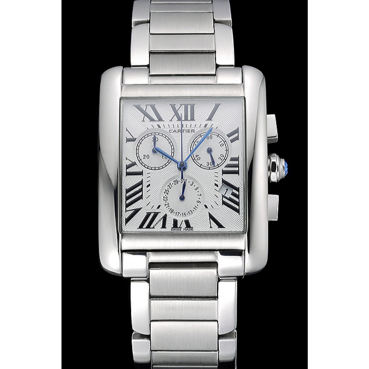 Affordable Cartier Tank MC White Dial Stainless Steel Case And Bracelet 622697