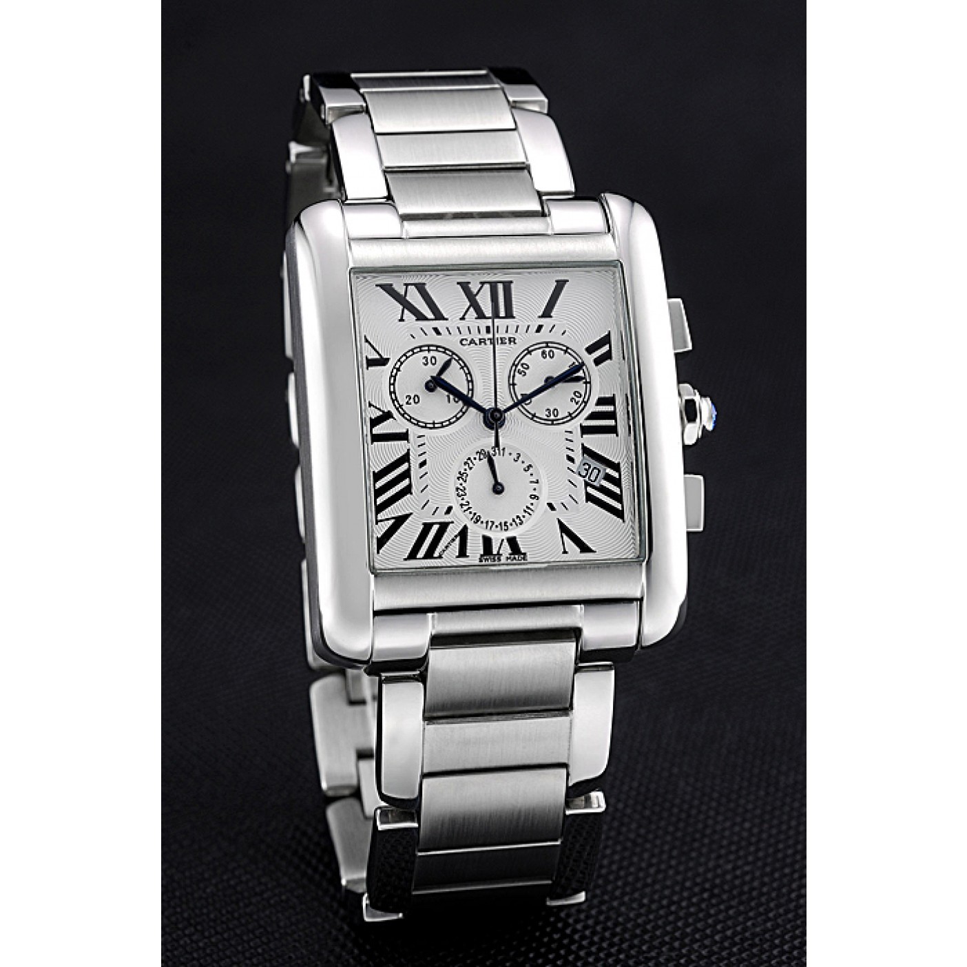 Affordable Cartier Tank MC White Dial Stainless Steel Case And Bracelet 622697