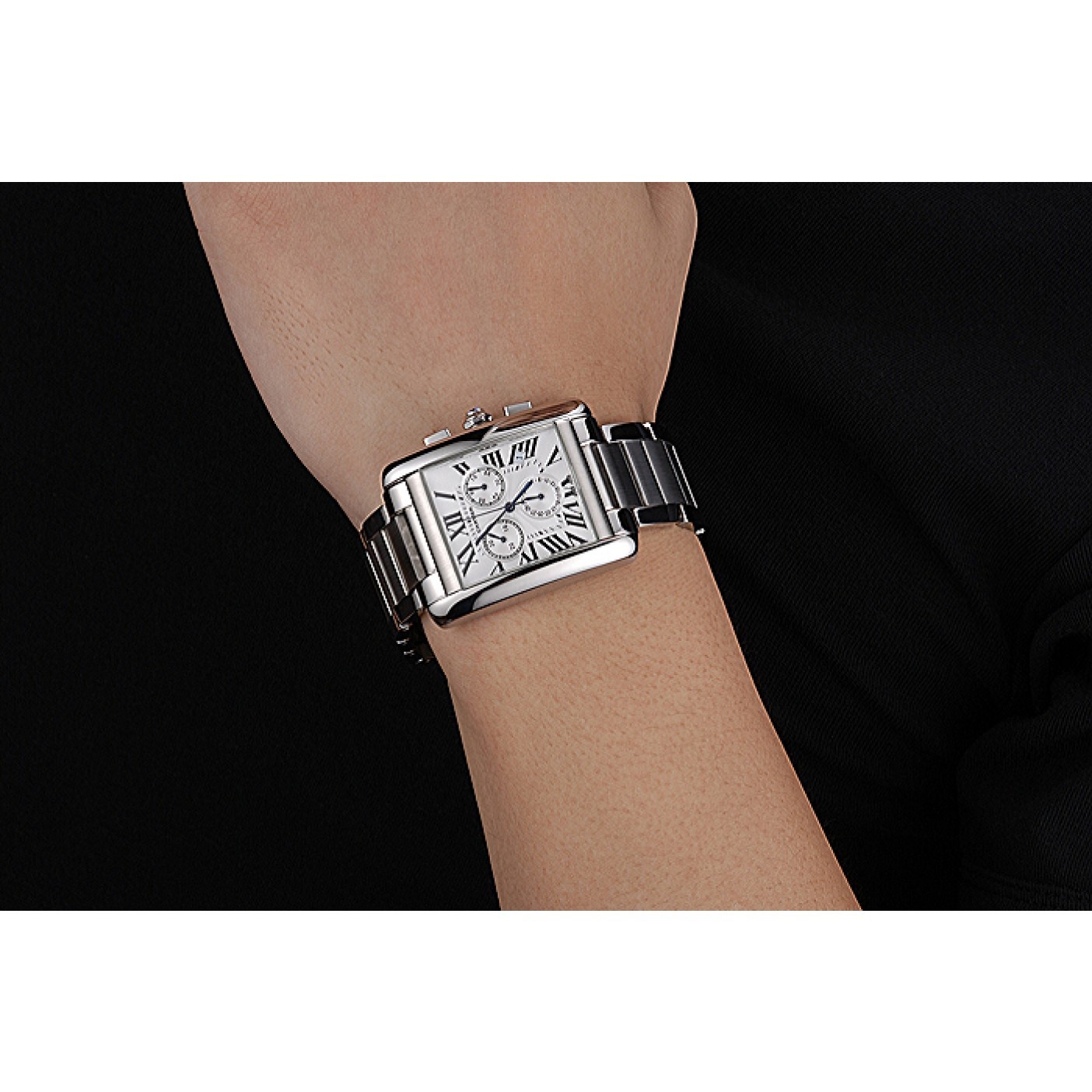 Affordable Cartier Tank MC White Dial Stainless Steel Case And Bracelet 622697