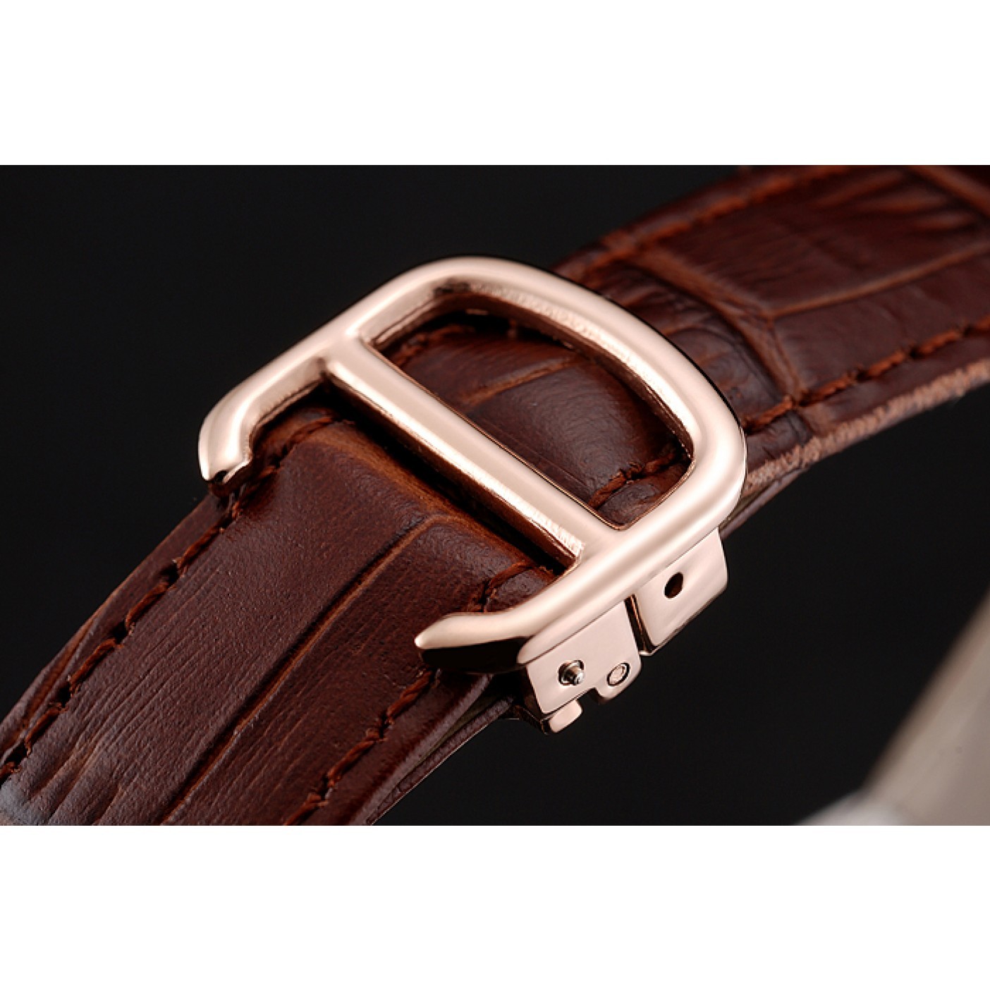 Rep Swiss Cartier Ballon Bleu 46 MM Diamond Dial Diamond Case Brown Leather Bracelet 1453895