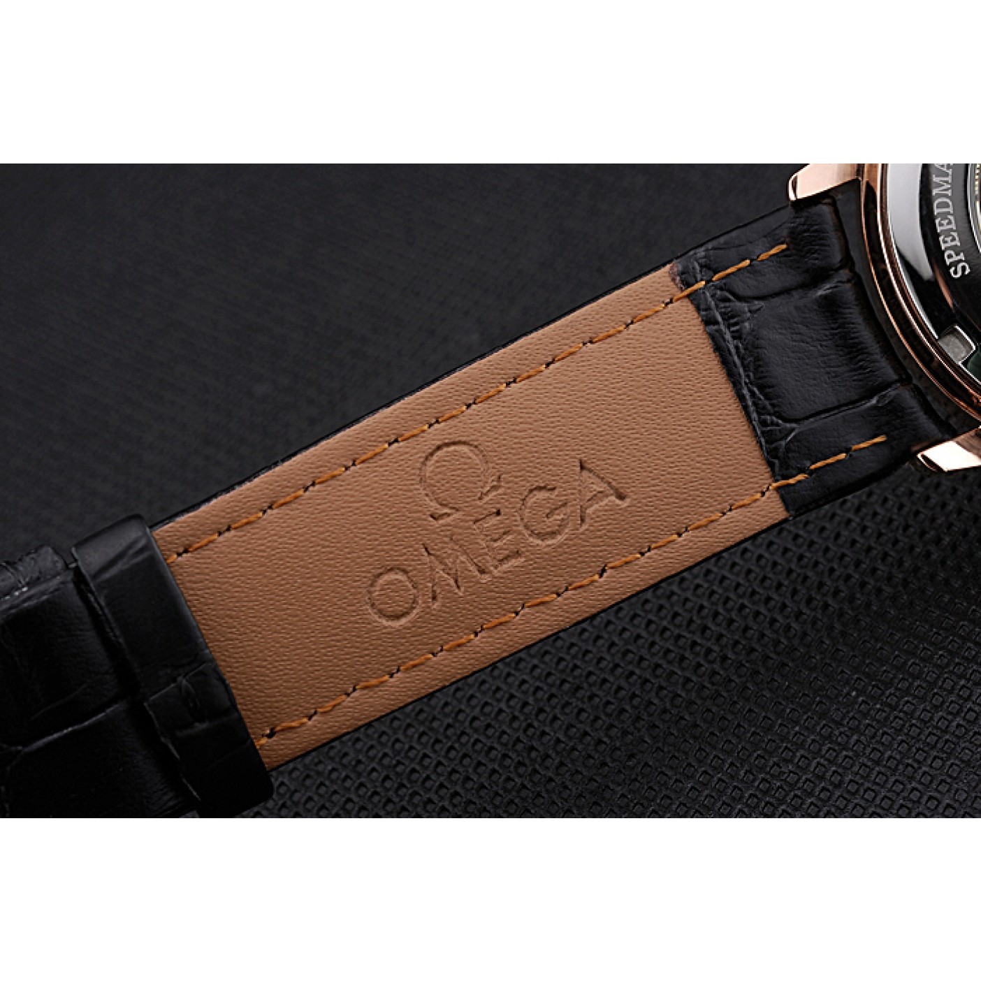 Omega DeVille Prestige Small Seconds Black Dial Gold Case Black Leather Bracelet 622602