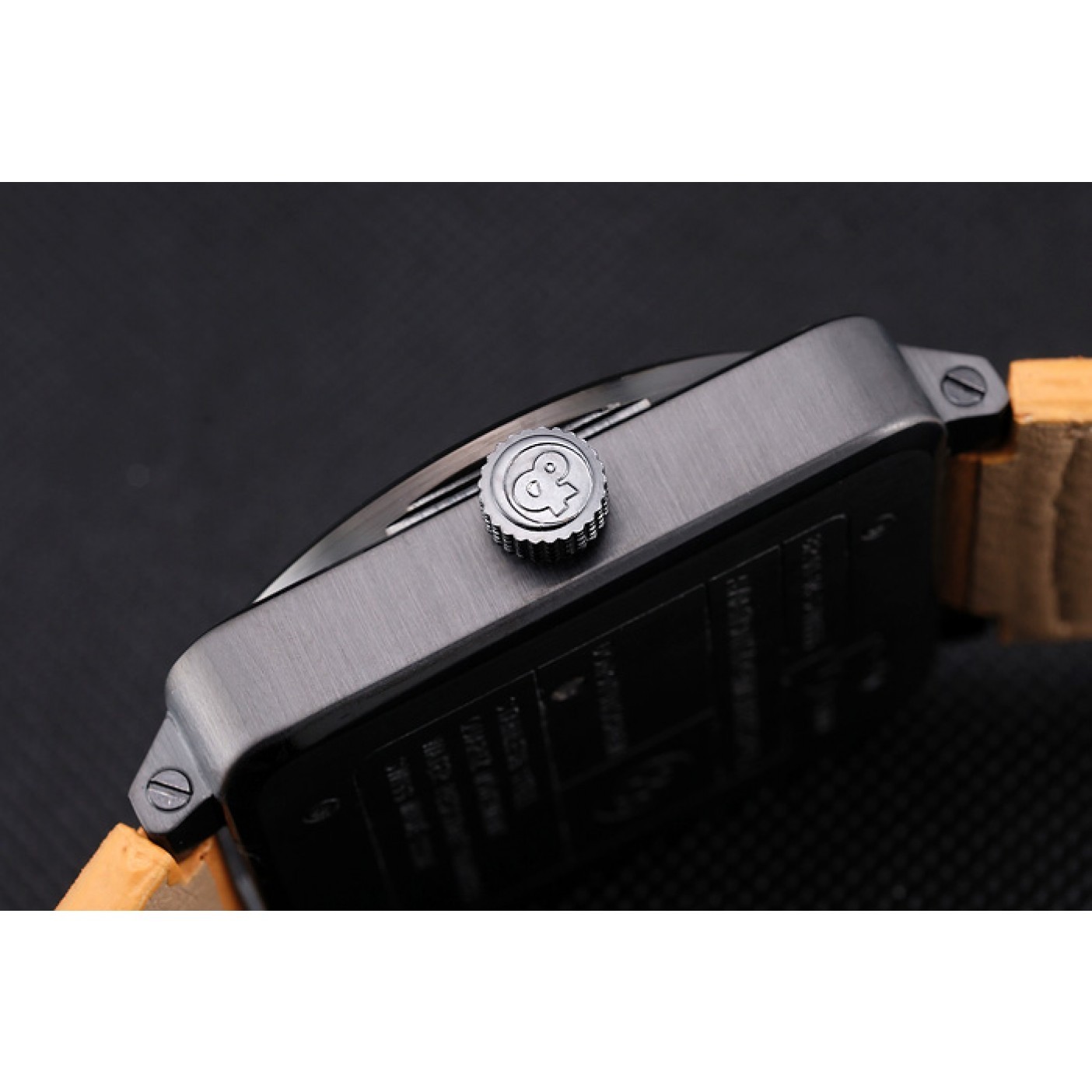 Bell and Ross BR 01-94 Black Dial Black Case Brown Leather Strap