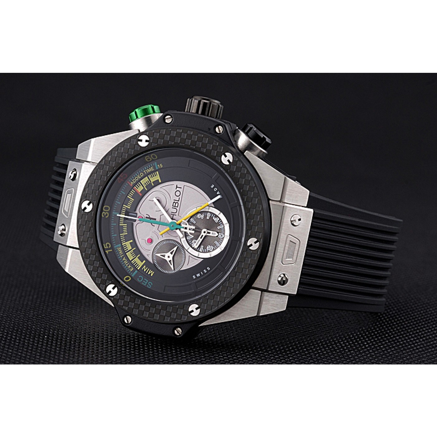 Hublot Big Bang Unico Bi-Retrograde Chrono King Stainless Steel Case Black Rubber Strap 622770