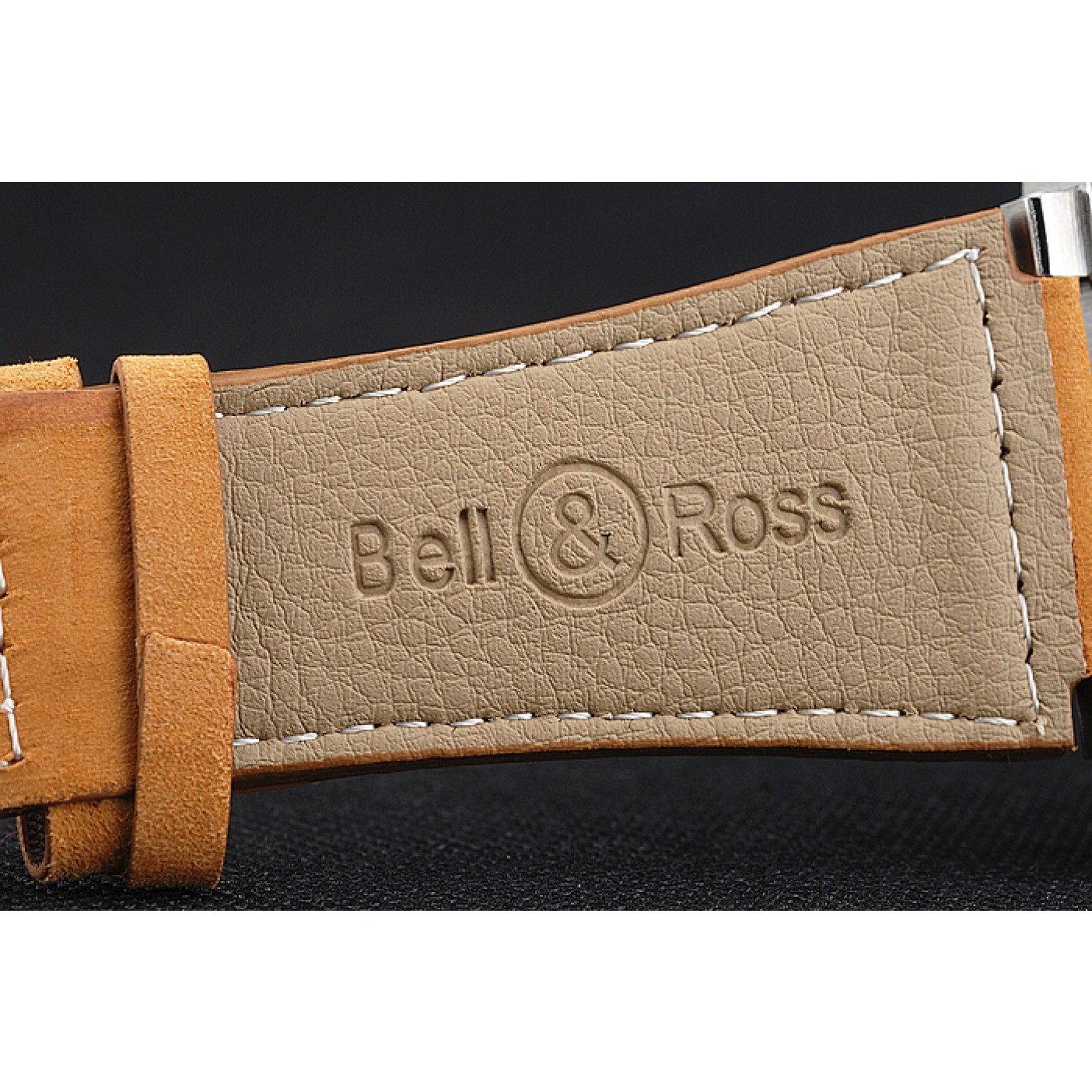 Bell and Ross BR 01-92 Black Dial Silver Case Gold Numerals Brown Leather Strap