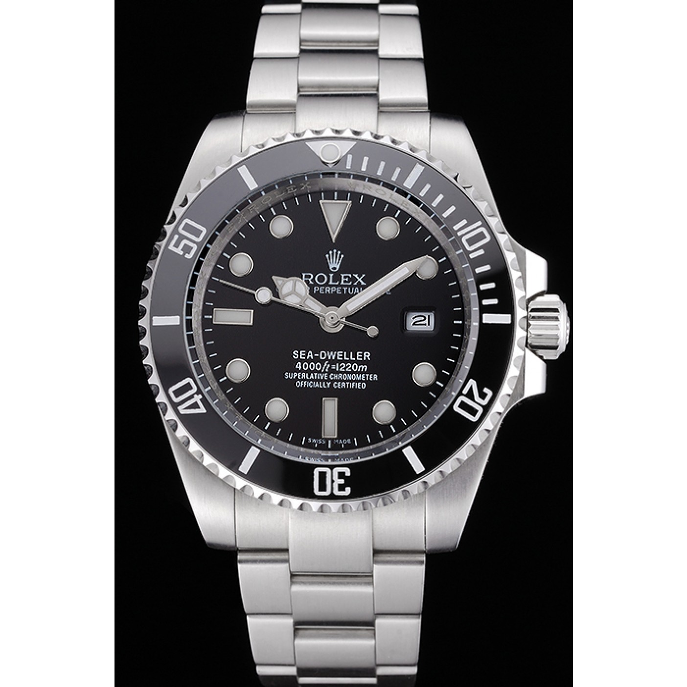 Rolex Sky Dwellerr Black Dial Stainless Steel Case And Bracelet 622837