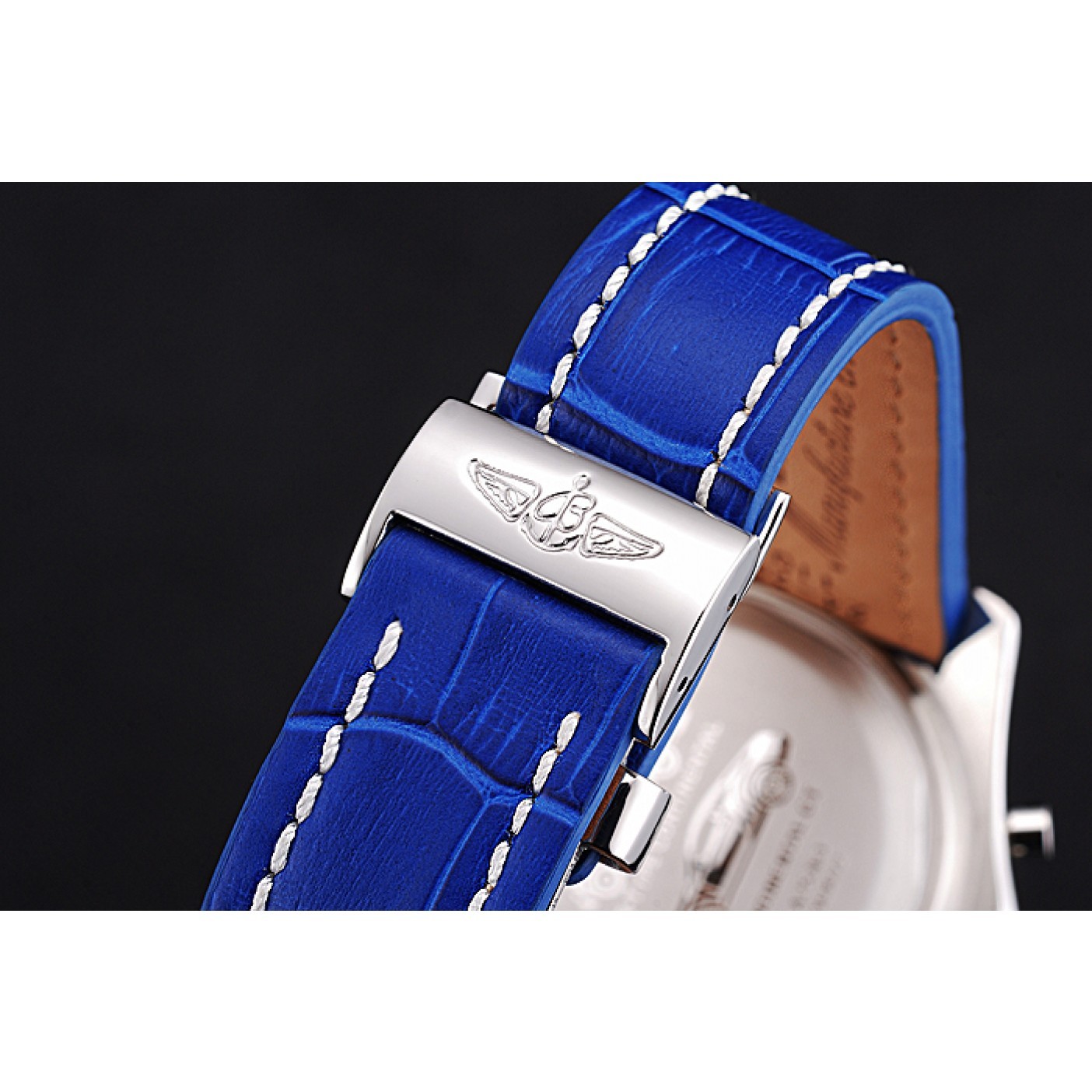 Breitling Bentley Mulliner Tourbillon Blue Dial Stainless Steel Case Blue Leather Strap 622726