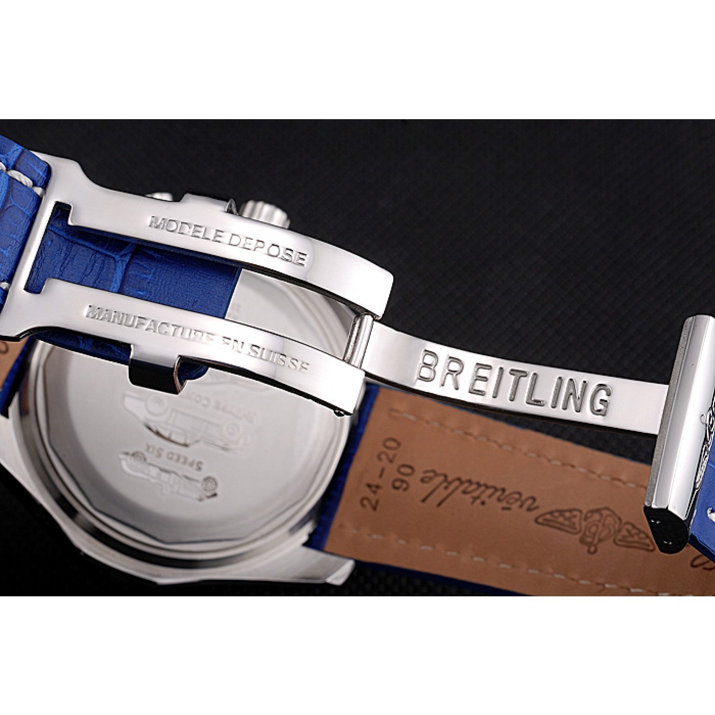 Breitling Bentley Mulliner Tourbillon Blue Dial Stainless Steel Case Blue Leather Strap 622726