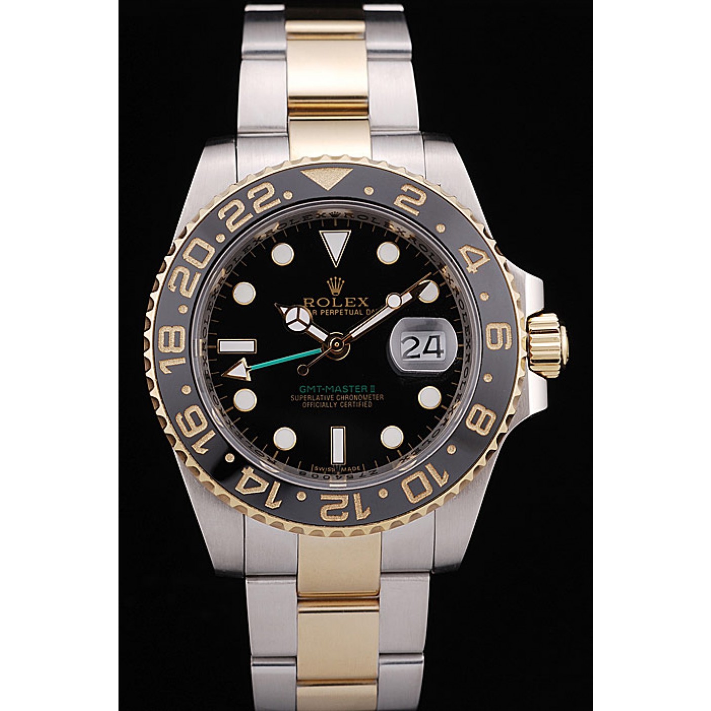 RepTime Watches Rolex GMT Master II Black Ceramic Bezel Black Dial 98229