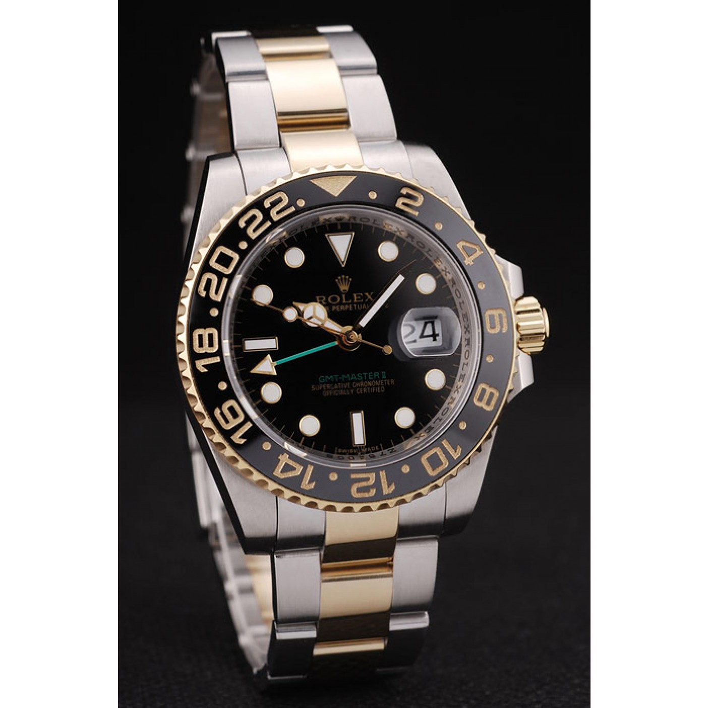 RepTime Watches Rolex GMT Master II Black Ceramic Bezel Black Dial 98229