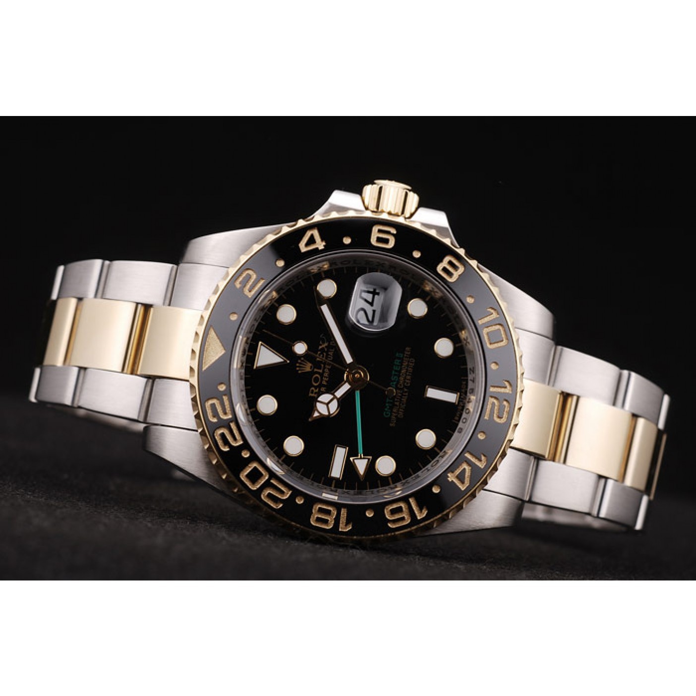 RepTime Watches Rolex GMT Master II Black Ceramic Bezel Black Dial 98229