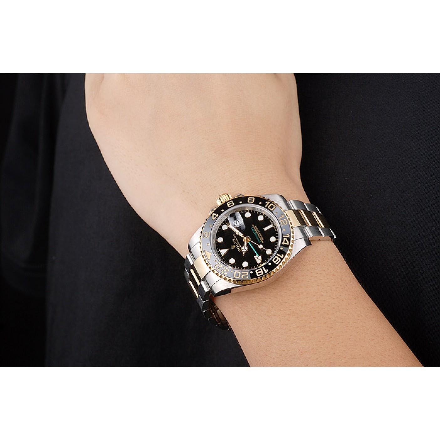 RepTime Watches Rolex GMT Master II Black Ceramic Bezel Black Dial 98229