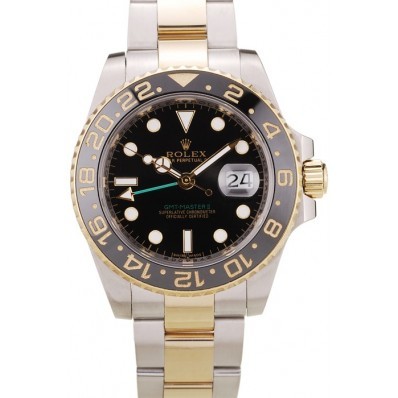 RepTime Watches Rolex GMT Master II Black Ceramic Bezel Black Dial 98229