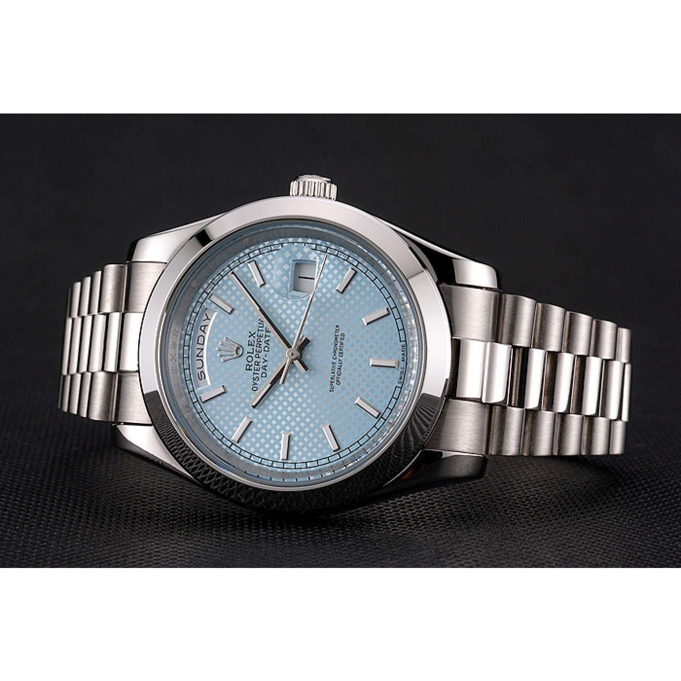 Rolex Day Date 40 Ice Blue Dial Stainless Steel Case And Bracelet