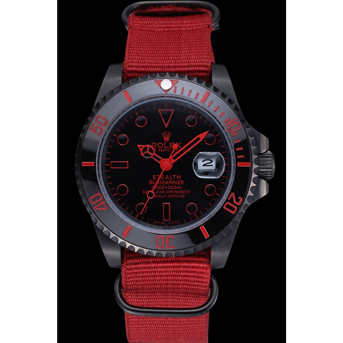 RepTime Watches Rolex Stealth Submariner Red Nylon Strap 622010