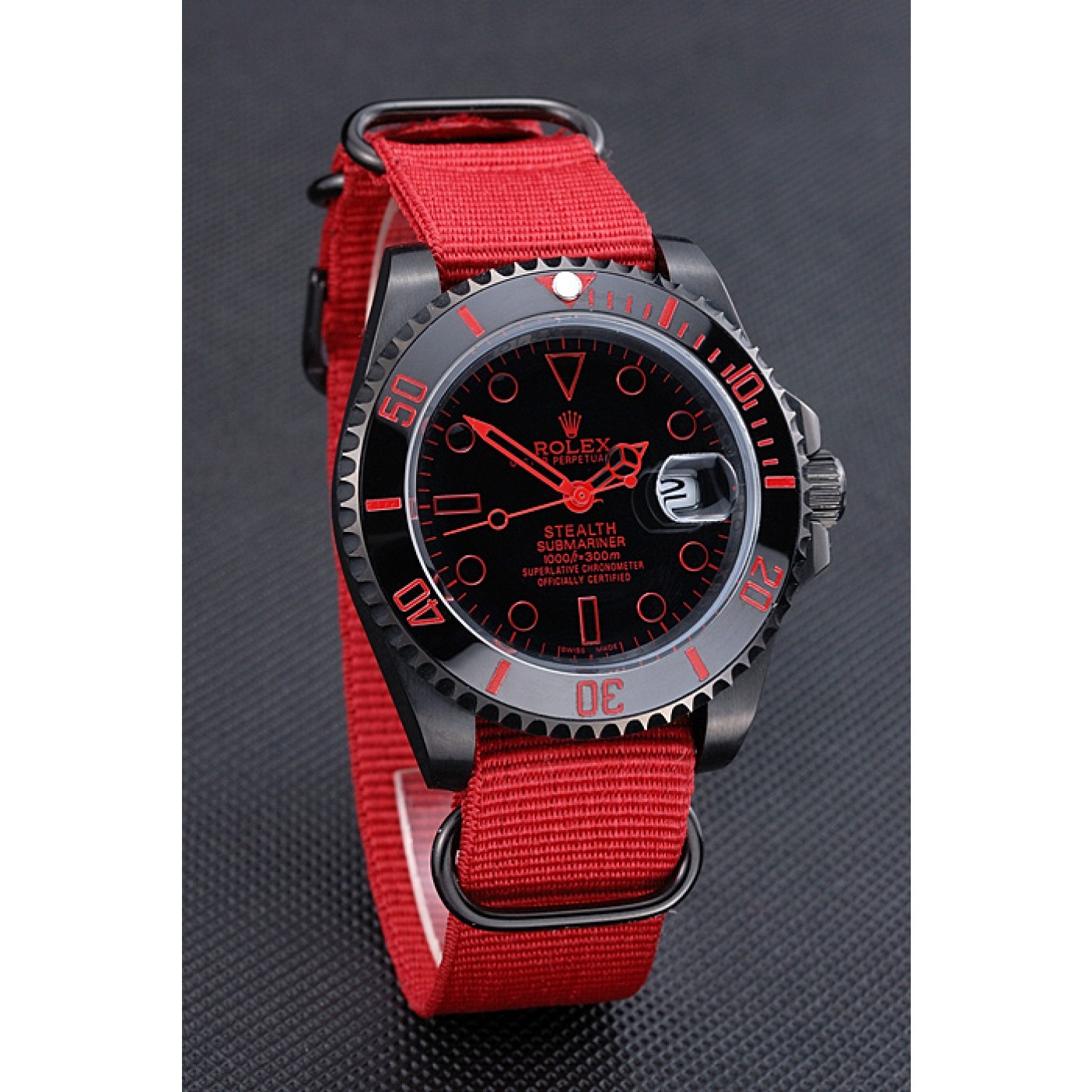 Rolex Stealth Submariner Red Nylon Strap 622010