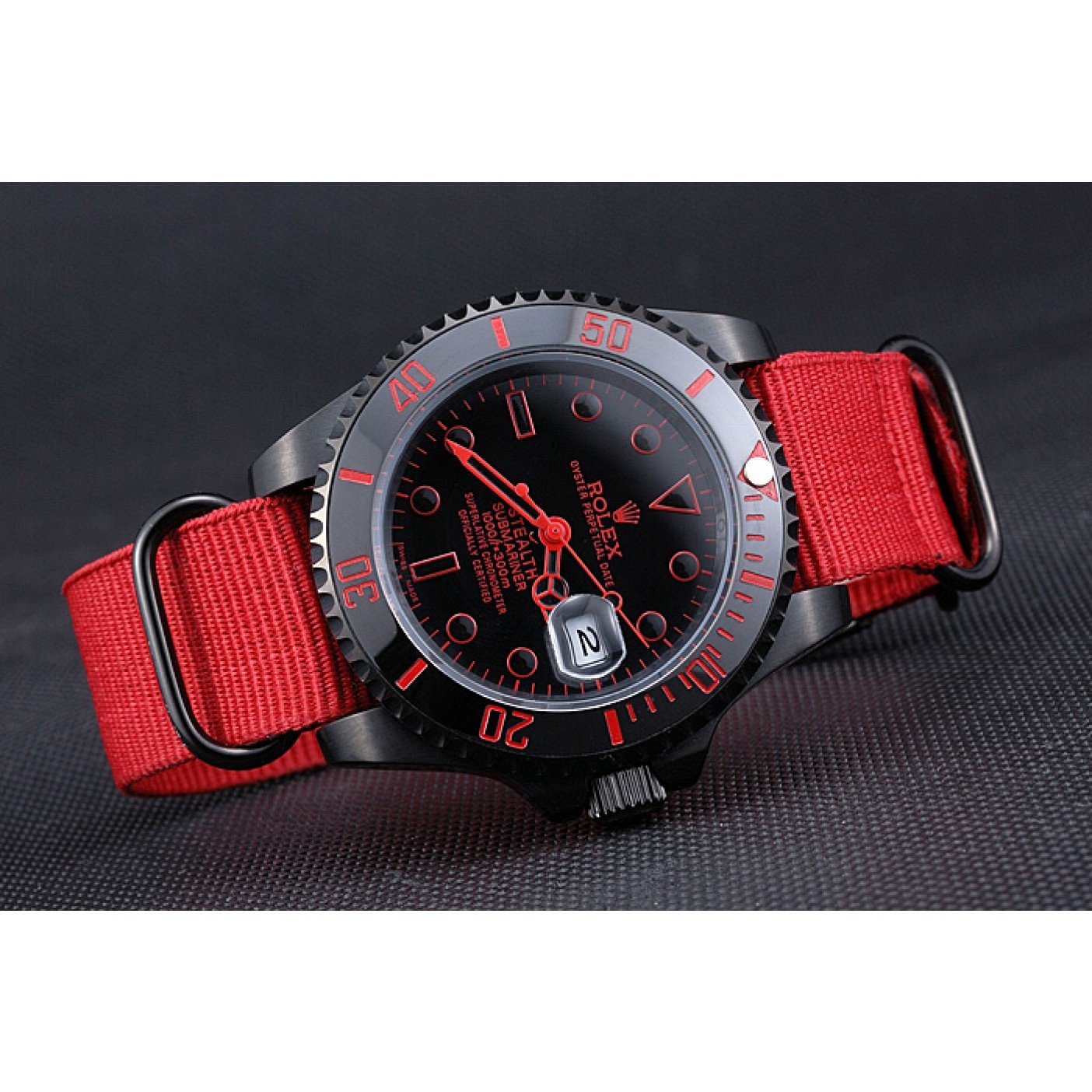 RepTime Watches Rolex Stealth Submariner Red Nylon Strap 622010