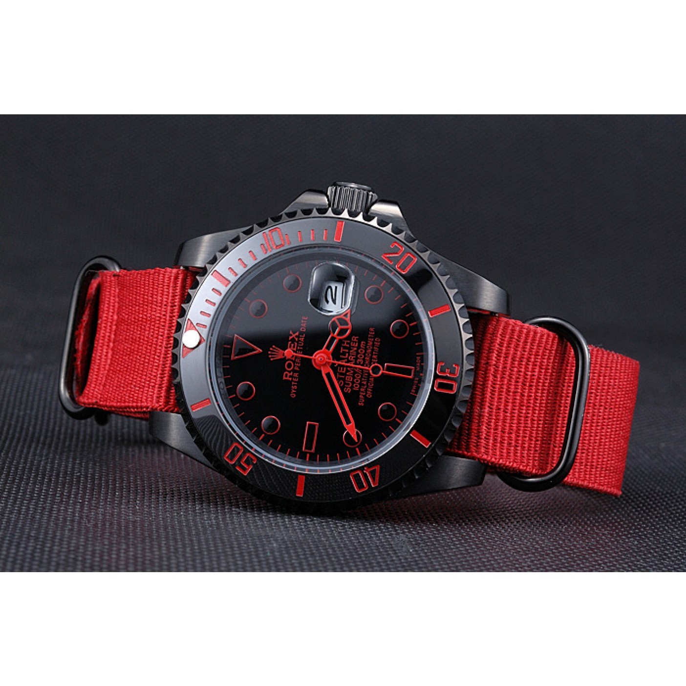 RepTime Watches Rolex Stealth Submariner Red Nylon Strap 622010