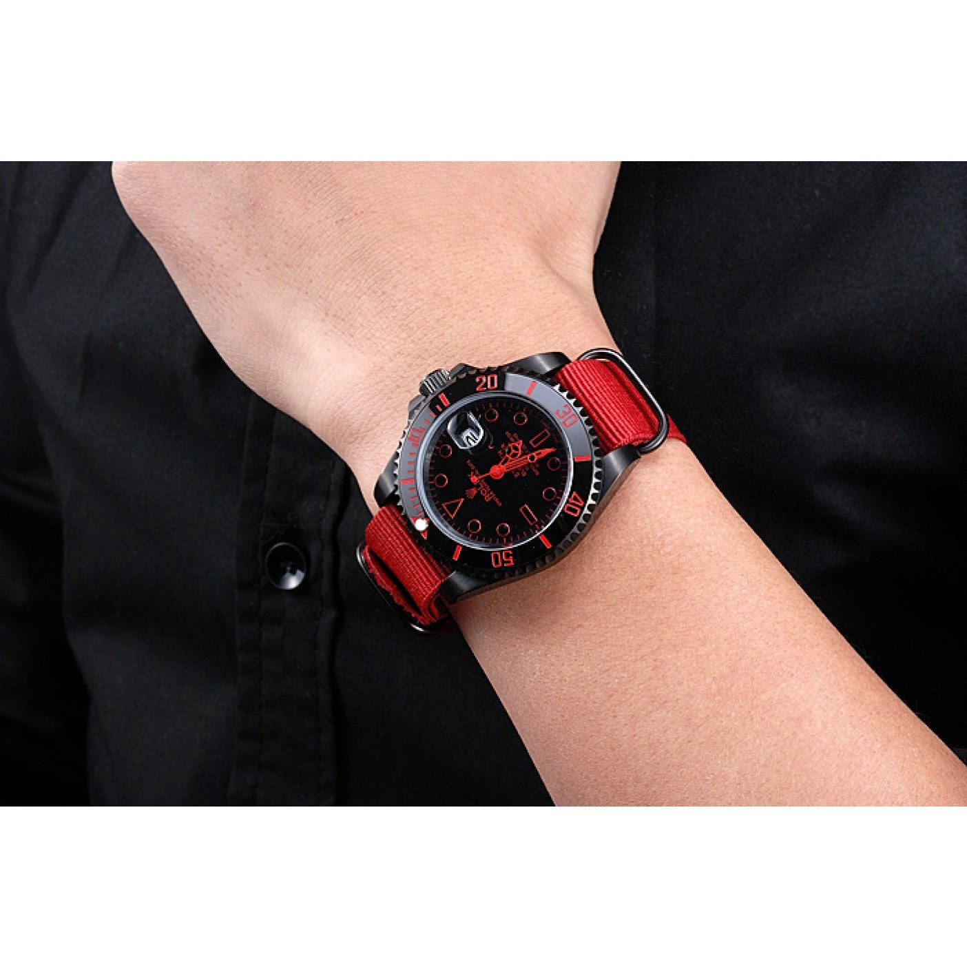 RepTime Watches Rolex Stealth Submariner Red Nylon Strap 622010