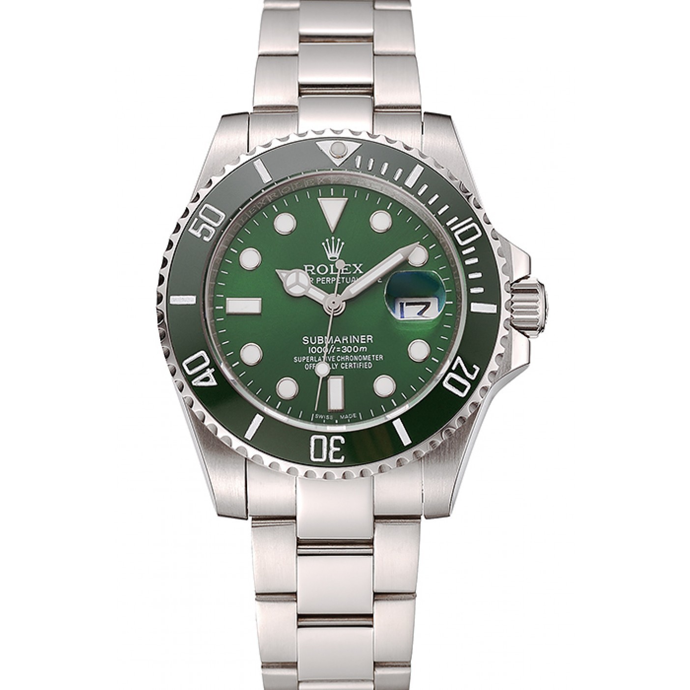 RepTime Watches Rolex Submariner Green Dial Stainless Steel Bracelet 1454069