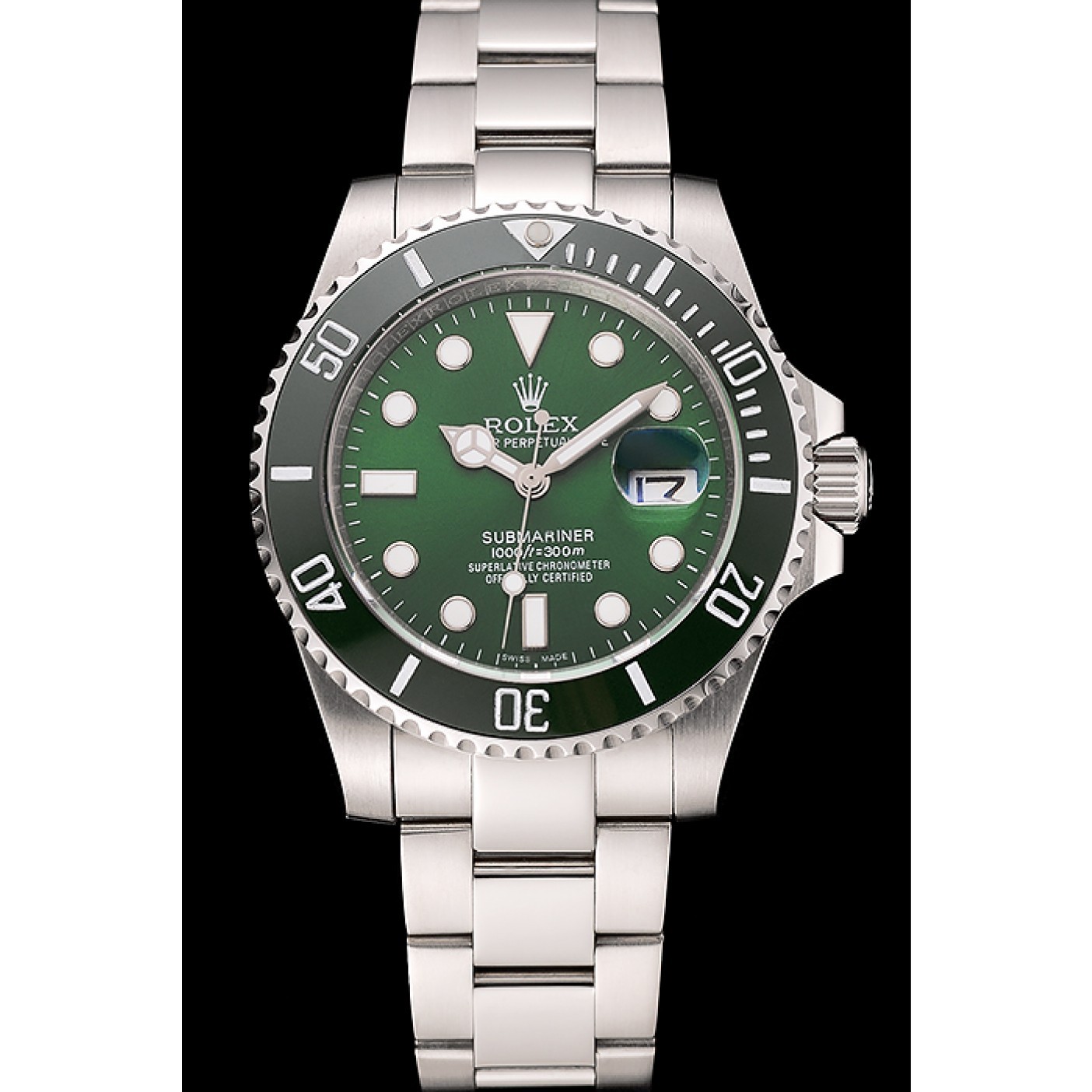 RepTime Watches Rolex Submariner Green Dial Stainless Steel Bracelet 1454069