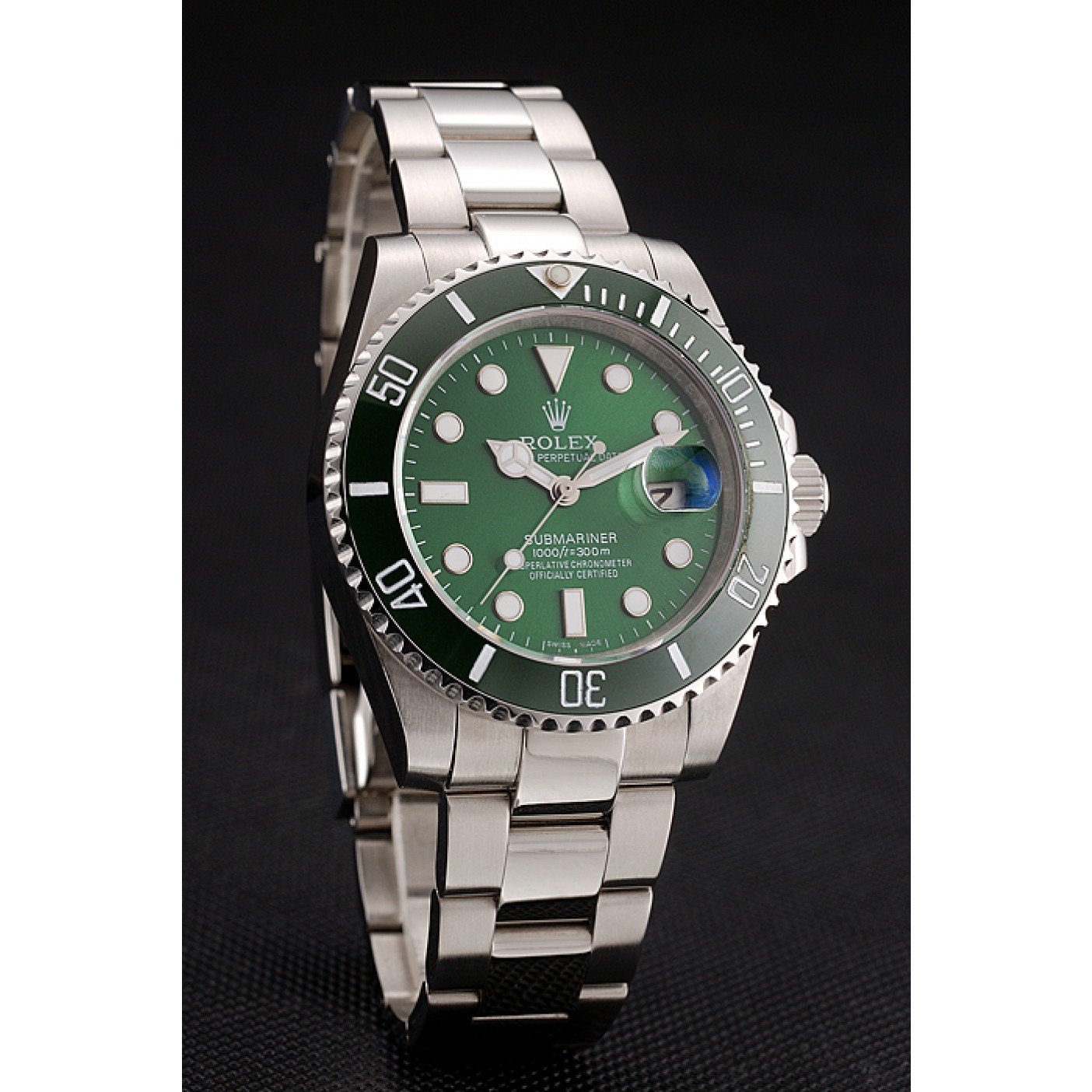 RepTime Watches Rolex Submariner Green Dial Stainless Steel Bracelet 1454069