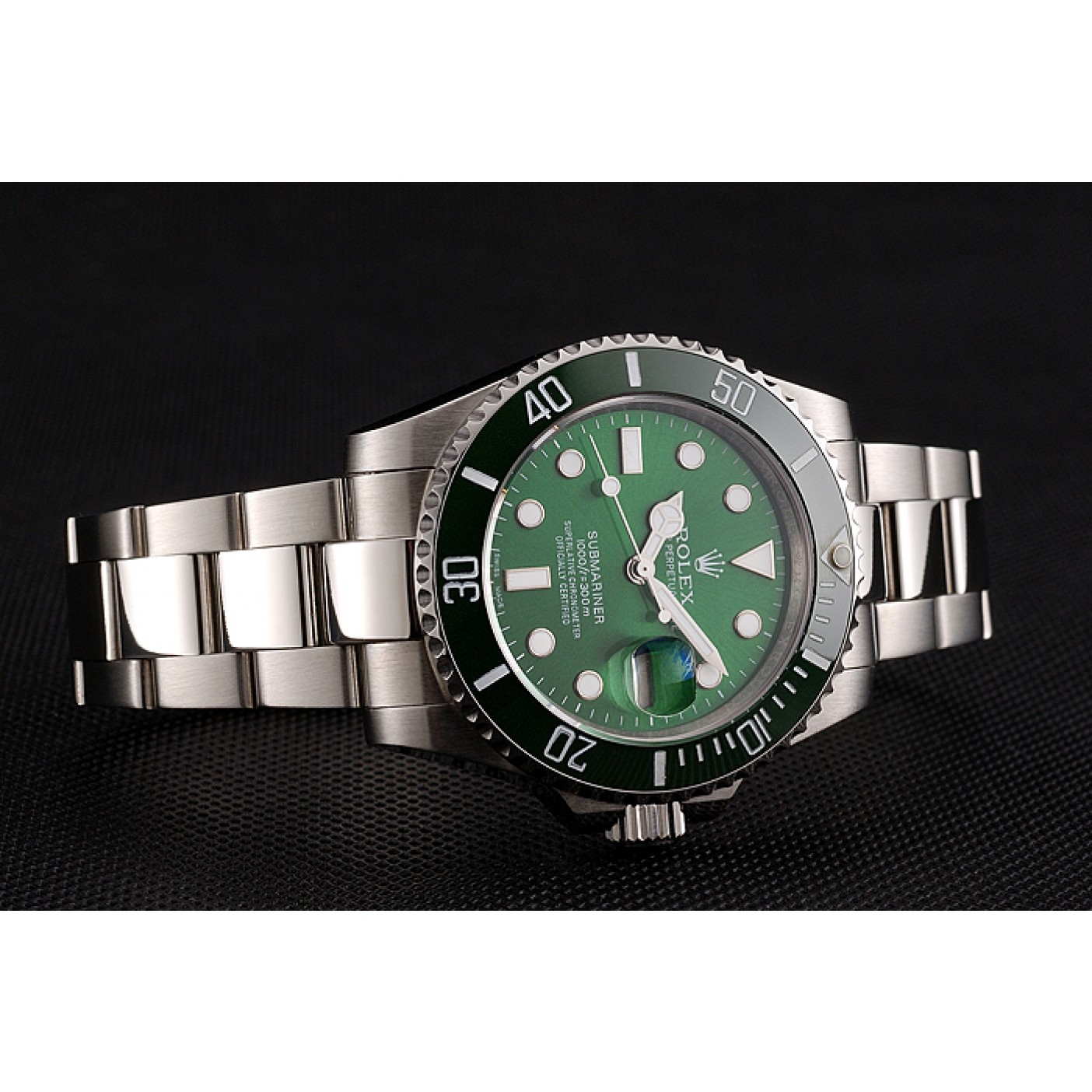 RepTime Watches Rolex Submariner Green Dial Stainless Steel Bracelet 1454069