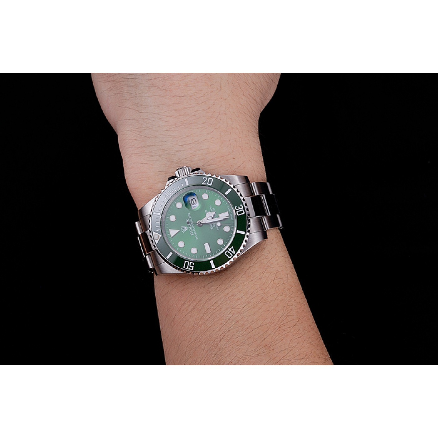 RepTime Watches Rolex Submariner Green Dial Stainless Steel Bracelet 1454069