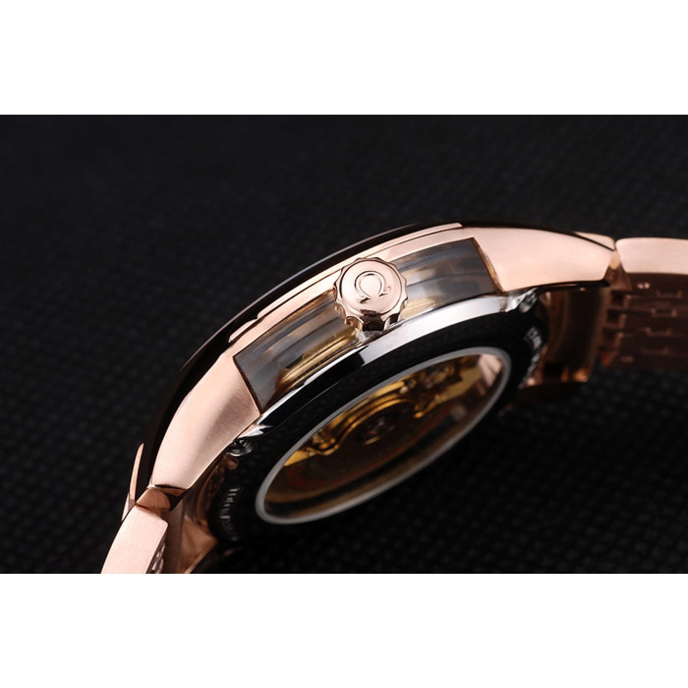 Omega Swiss DeVille Rose Gold Bezel Roman Numbers Brown Dial 7610