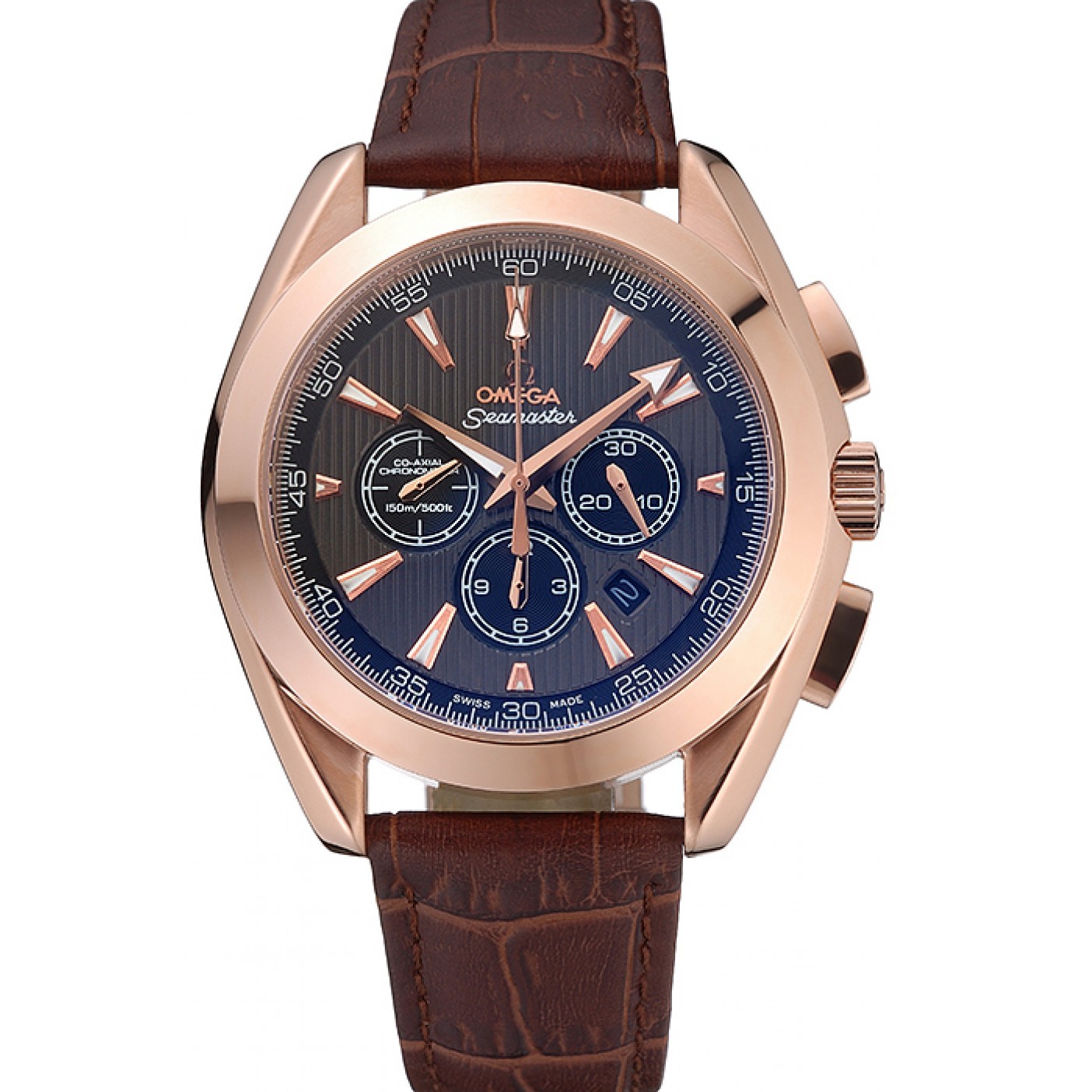 Omega Seamaster Aqua Terra Chronograph Teak-Black Dial Brown Leather Bracelet 622531