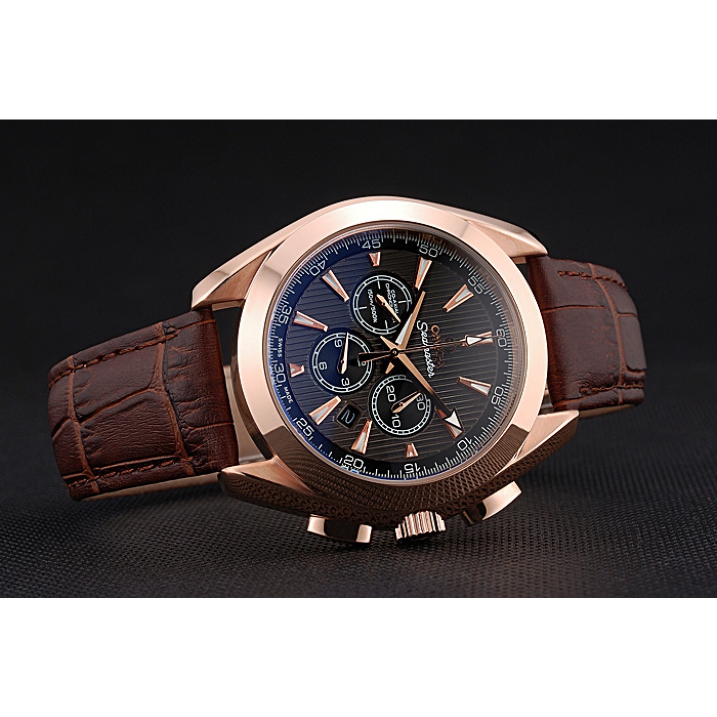 Omega Seamaster Aqua Terra Chronograph Teak-Black Dial Brown Leather Bracelet 622531