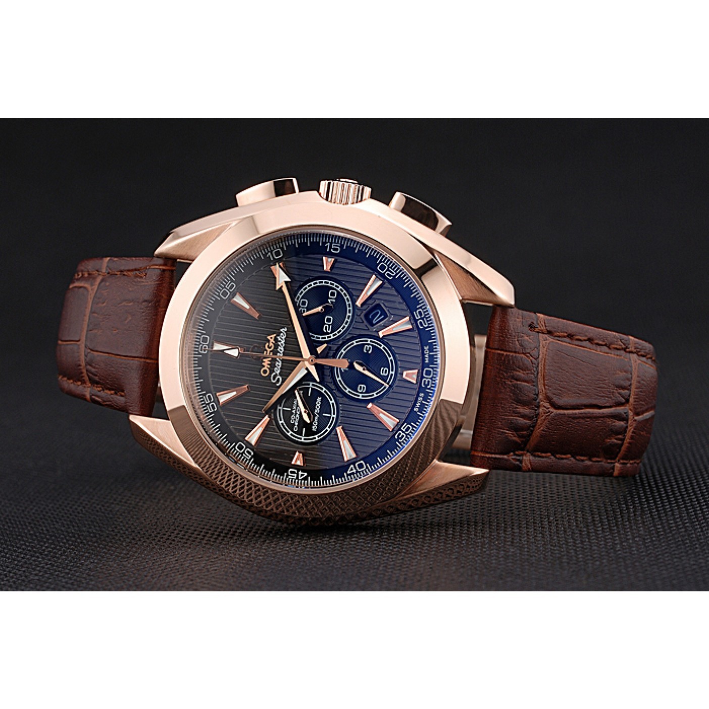 Omega Seamaster Aqua Terra Chronograph Teak-Black Dial Brown Leather Bracelet 622531